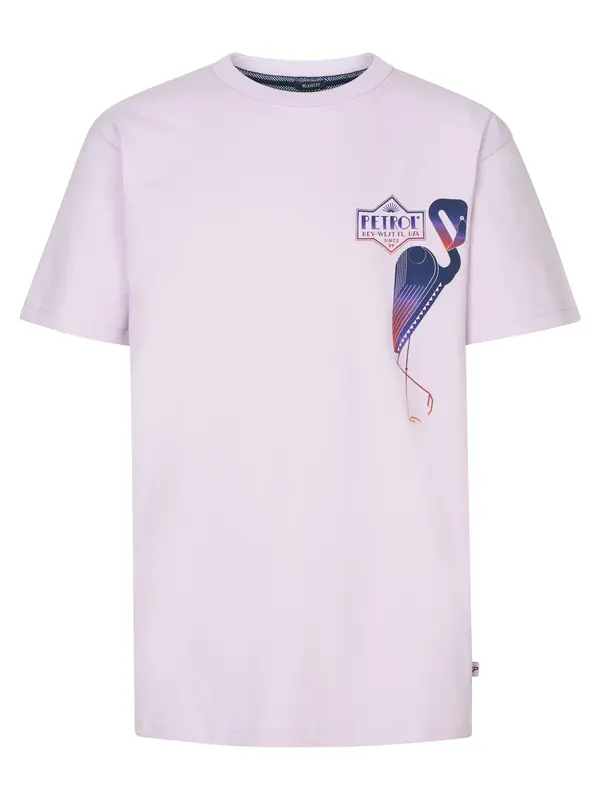 Petrol Industries Petrol Industries Majica  temno modra / pastelno lila