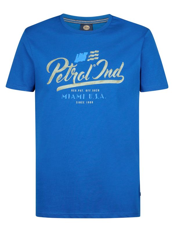 Petrol Industries Petrol Industries Majica 'Tropic'  pesek / modra