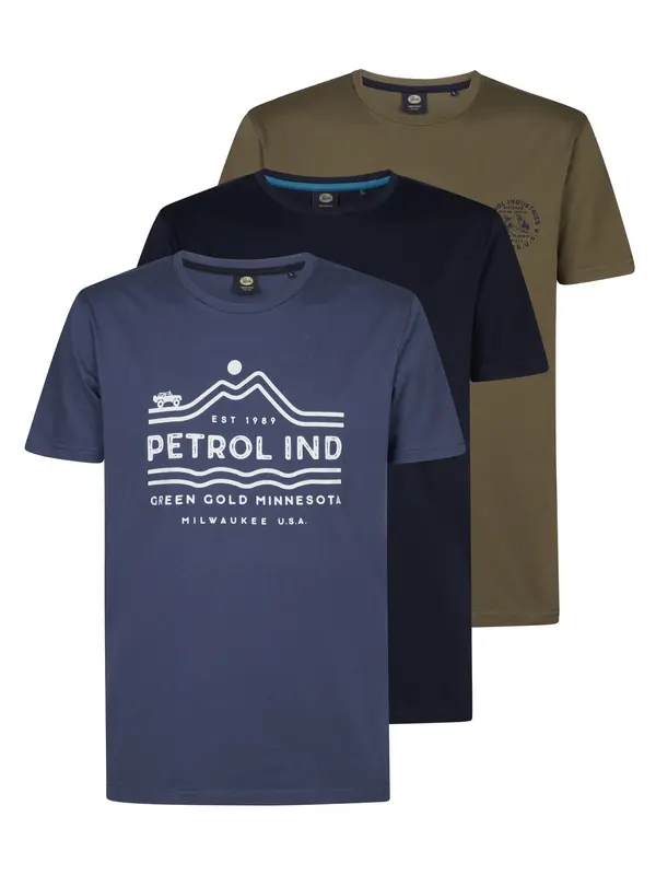 Petrol Industries Petrol Industries Majica 'Wichita'  indigo / oliva / črna