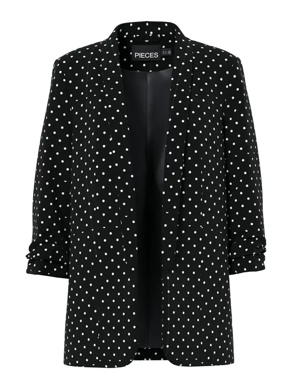 PIECES PIECES Blazer 'Boss'  črna / bela
