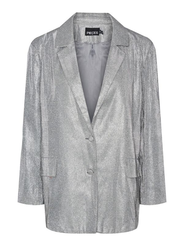 PIECES PIECES Blazer 'GLITTY'  srebrna