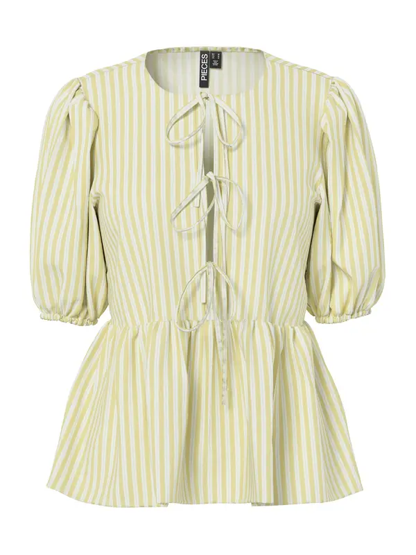 PIECES PIECES Bluza 'PCJolly'  rumena / bela