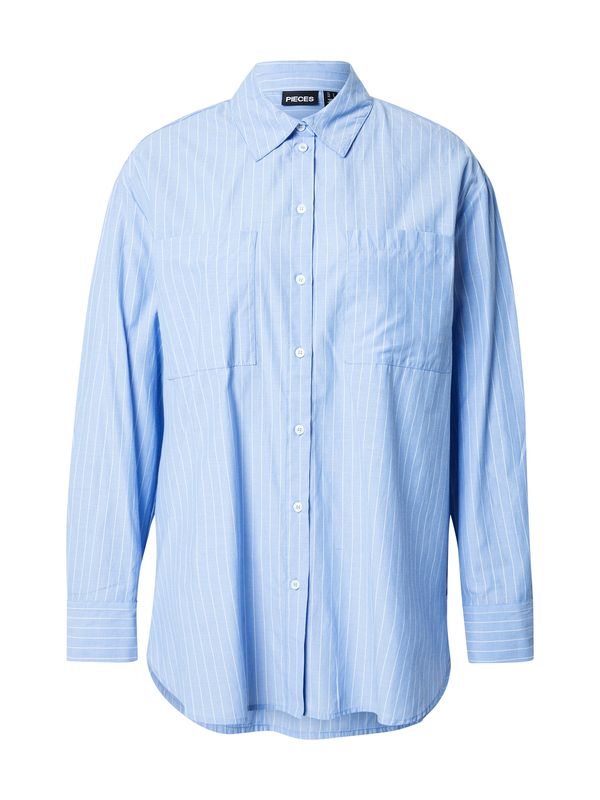 PIECES PIECES Bluza 'PCMELIA'  svetlo modra / bela