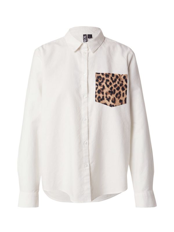 PIECES PIECES Bluza 'PCPIRINE'  bež / črna / bela