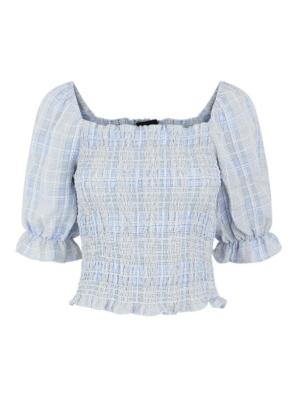 PIECES PIECES Bluza  svetlo modra / črna / bela