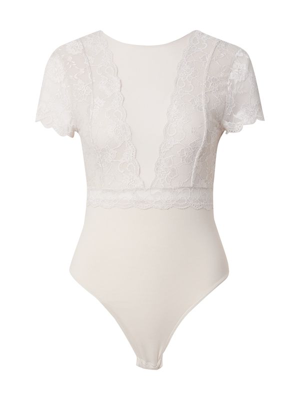 PIECES PIECES Bodi majica 'PCSICCA'  off-bela / naravno bela