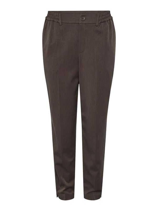 PIECES PIECES Hlače na rob 'Camil'  temno rjava