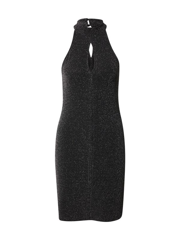 PIECES PIECES Koktejl obleka  črna / srebrna