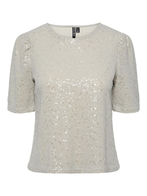 PIECES PIECES Majica 'FERN'  srebrna