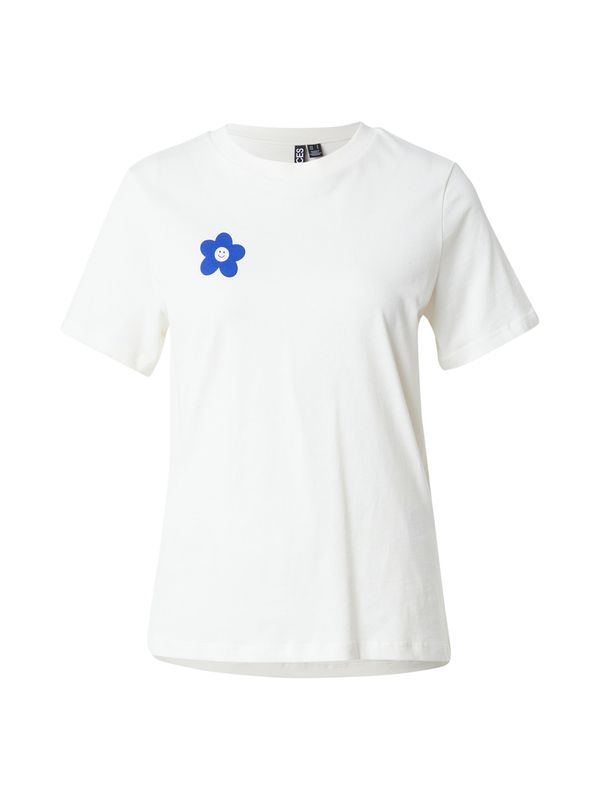 PIECES PIECES Majica 'PCDAISY'  kraljevo modra / bela