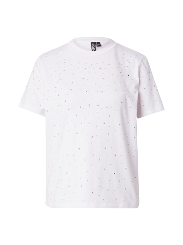 PIECES PIECES Majica 'PCNANNY'  srebrna / bela