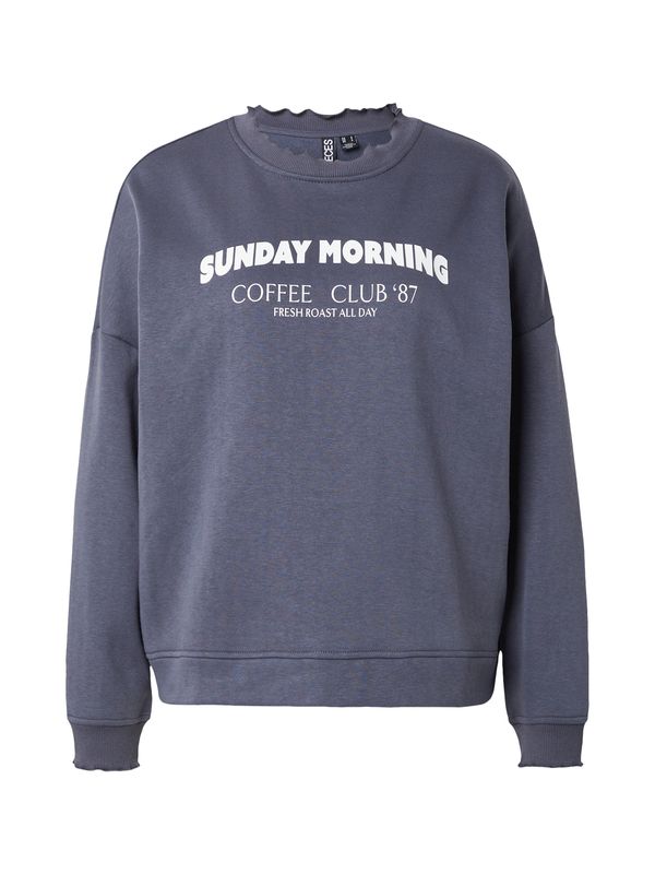 PIECES PIECES Majica 'PCPAPAYA'  temno modra / bela