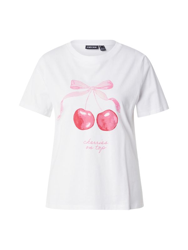 PIECES PIECES Majica 'PCSCARLETT'  roza / malina / bela