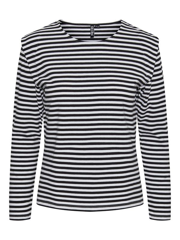 PIECES PIECES Majica 'VILISE'  črna / bela