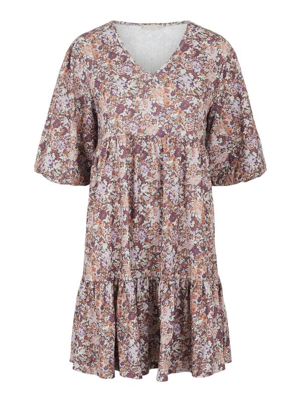 PIECES PIECES Obleka 'LEASTE'  rjava / mešane barve