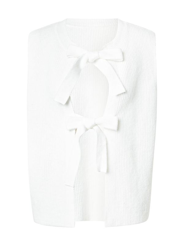 PIECES PIECES Pleten brezrokavnik  bela