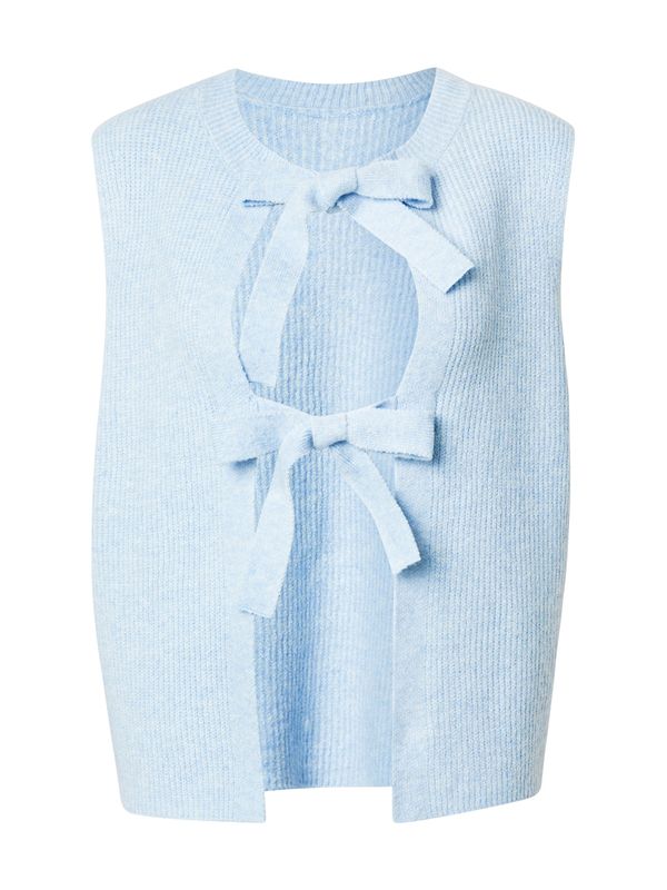 PIECES PIECES Pleten brezrokavnik  svetlo modra