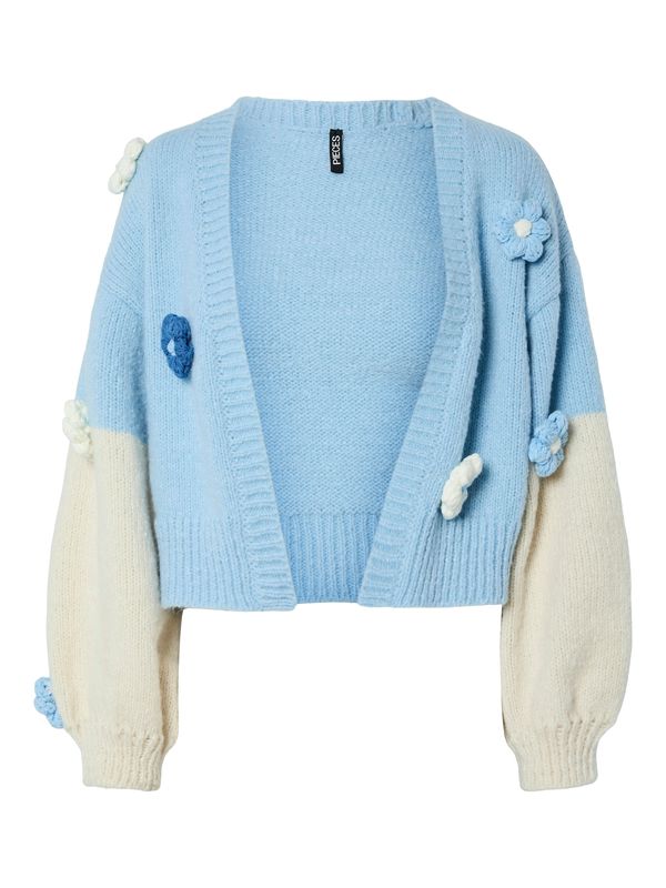 PIECES PIECES Pletena jopa 'PCJENNER'  kremna / svetlo modra