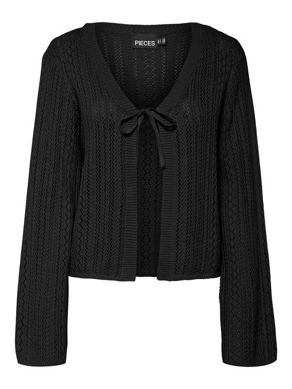 PIECES PIECES Pletena jopa 'PCNUKA'  črna
