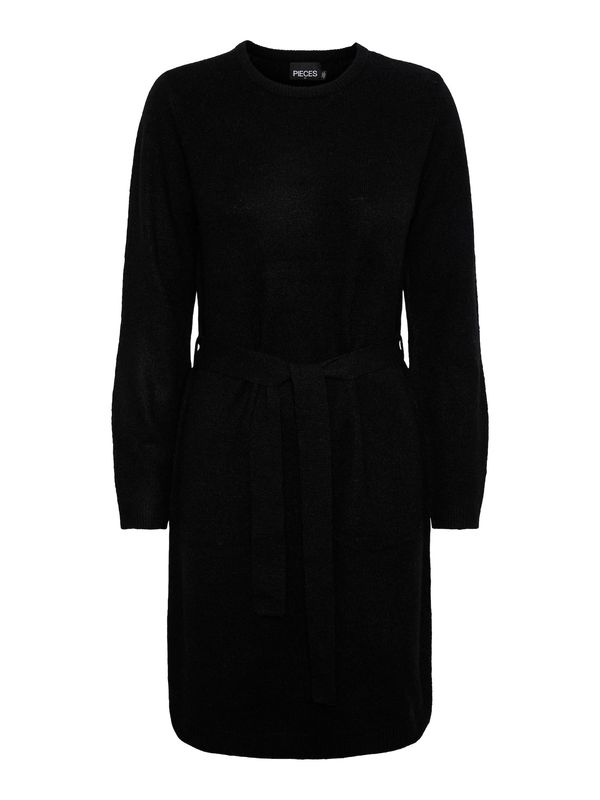 PIECES PIECES Pletena obleka 'Juliana'  črna