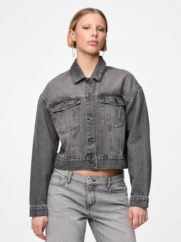 PIECES PIECES Prehodna jakna 'Nynne'  siv denim