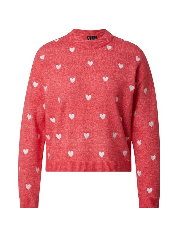 PIECES PIECES Pulover 'PCPAYA'  pegasto rdeča / bela