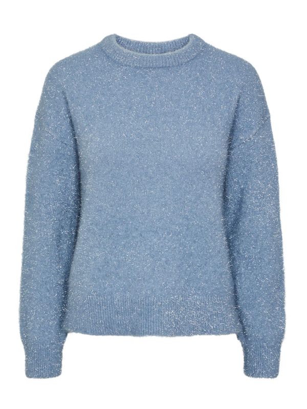 PIECES PIECES Pulover 'SNOW'  svetlo modra / srebrno-siva