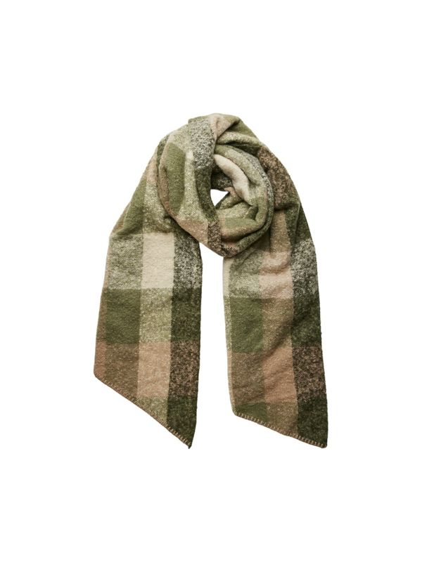 PIECES PIECES Šal 'PCPYRON'  svetlo bež / pikčasto rjava / večbarvno zelena