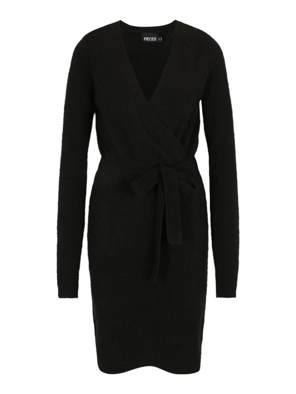 Pieces Tall Pieces Tall Pletena obleka 'ELLEN'  črna