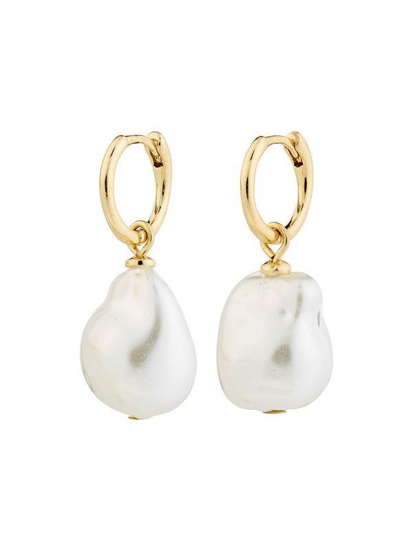 Pilgrim Pilgrim Uhani 'Sky'  zlata / biserno bela