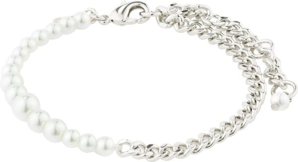 Pilgrim Pilgrim Zapestnica 'Relando'  srebrna / biserno bela