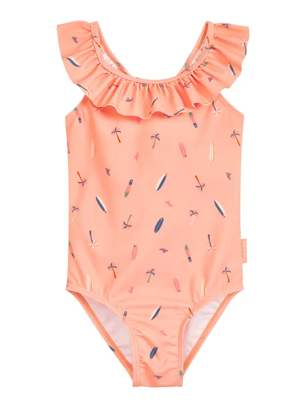 PLAYSHOES PLAYSHOES Enodelne kopalke 'Surfbrett Palme'  bež / temno modra / temno oranžna / puder