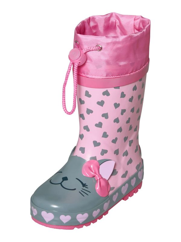 PLAYSHOES PLAYSHOES Gumijasti škornji 'Katze'  pastelno zelena / roza