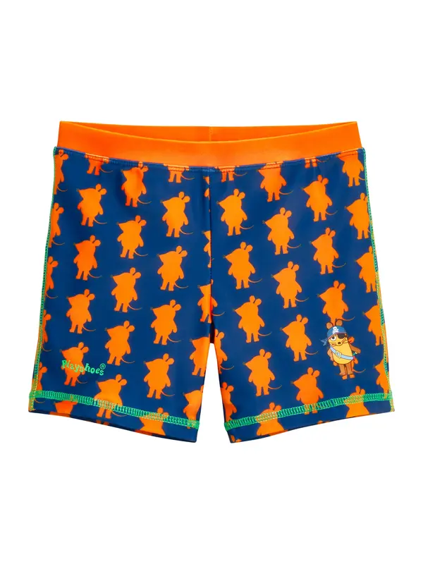 PLAYSHOES PLAYSHOES Kratke kopalne hlače 'Die Maus Pirat'  marine / svetlo zelena / oranžna