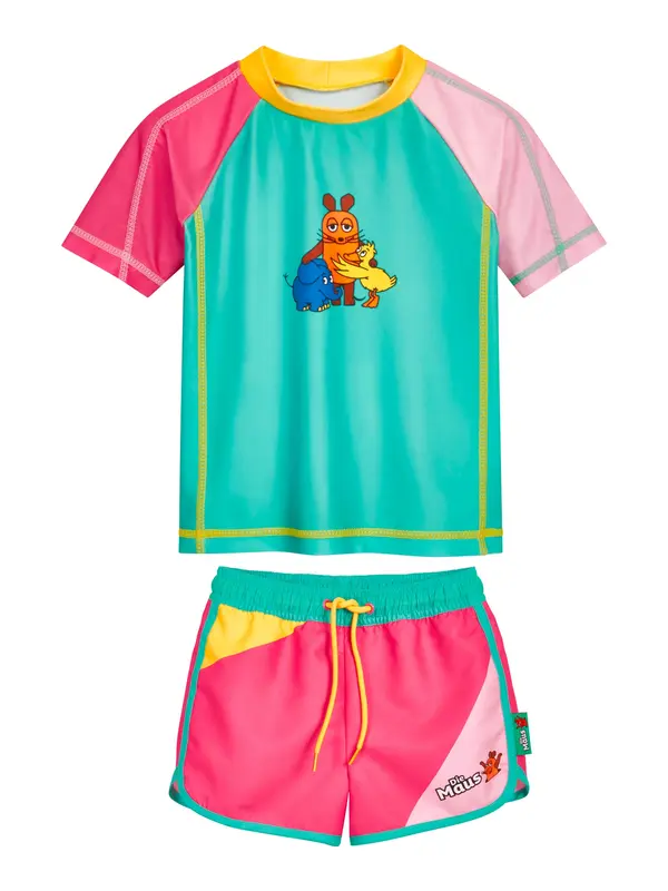 PLAYSHOES PLAYSHOES UV-zaščita 'DIE MAUS Freunde'  turkizna / rumena / roza / roza