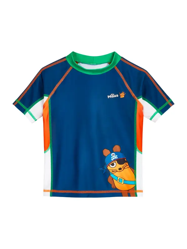 PLAYSHOES PLAYSHOES UV-zaščita 'DIE MAUS Pirat'  marine / zelena / oranžna / bela