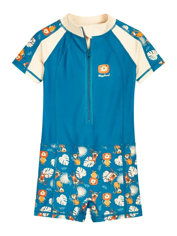 PLAYSHOES PLAYSHOES UV-zaščita 'Dschungel'  kremna / petrol / oranžna / črna