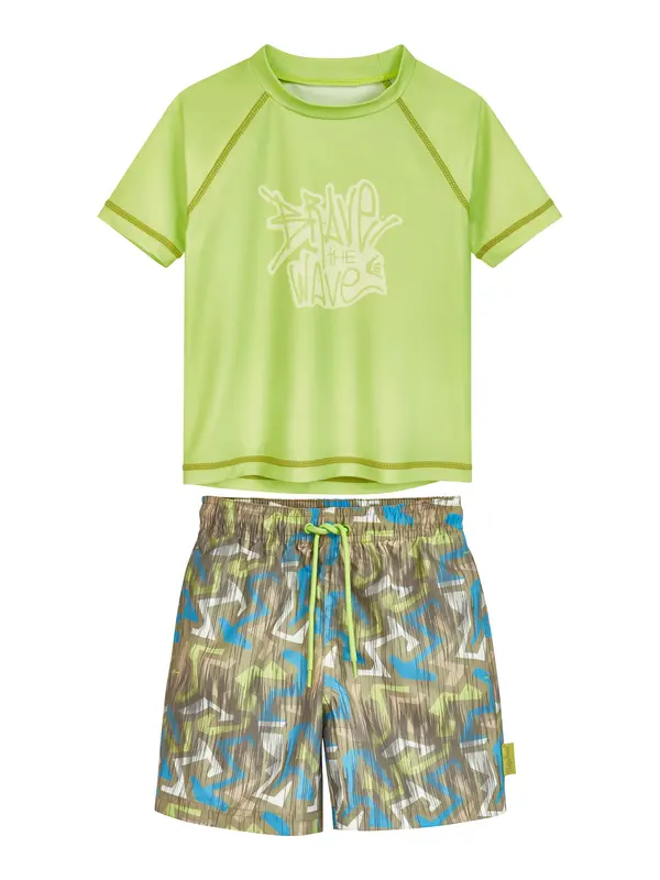PLAYSHOES PLAYSHOES UV-zaščita 'Wave'  azur / oliva / jabolko / pastelno zelena