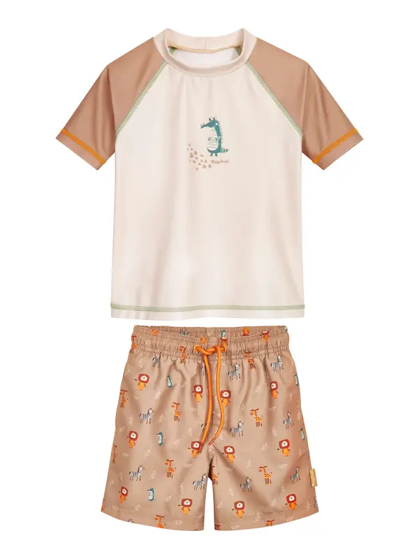 PLAYSHOES PLAYSHOES UV-zaščita 'Wildtiere'  pesek / mokka / svetlo zelena / oranžna