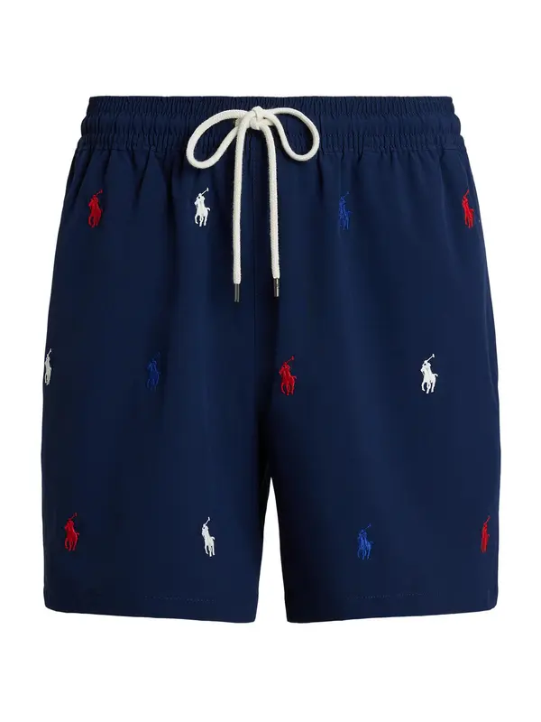 Polo Ralph Lauren Polo Ralph Lauren Kratke kopalne hlače 'Traveler'  mornarska / rdeča / bela