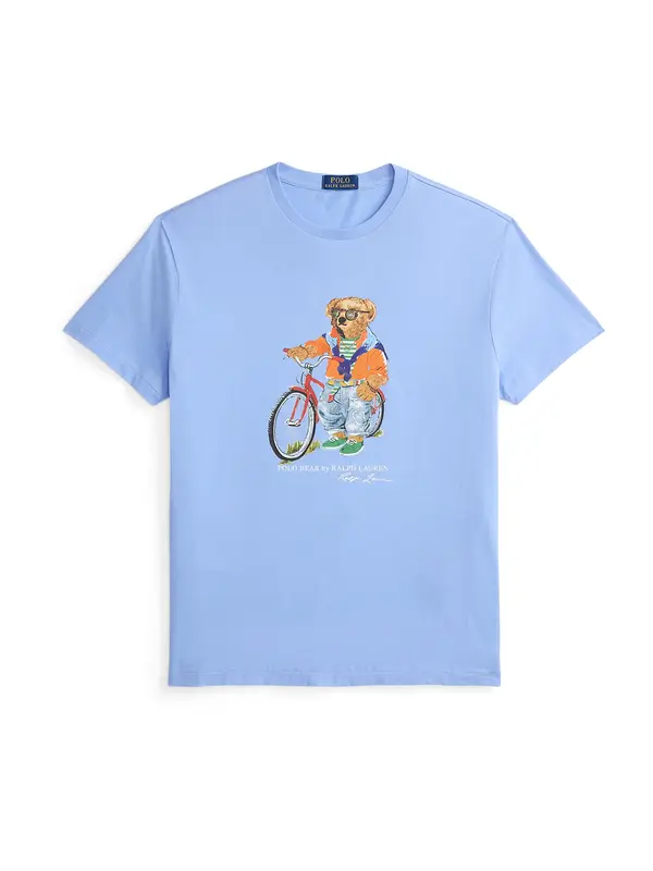 Polo Ralph Lauren Polo Ralph Lauren Majica  pastelno modra / konjak / črna / bela