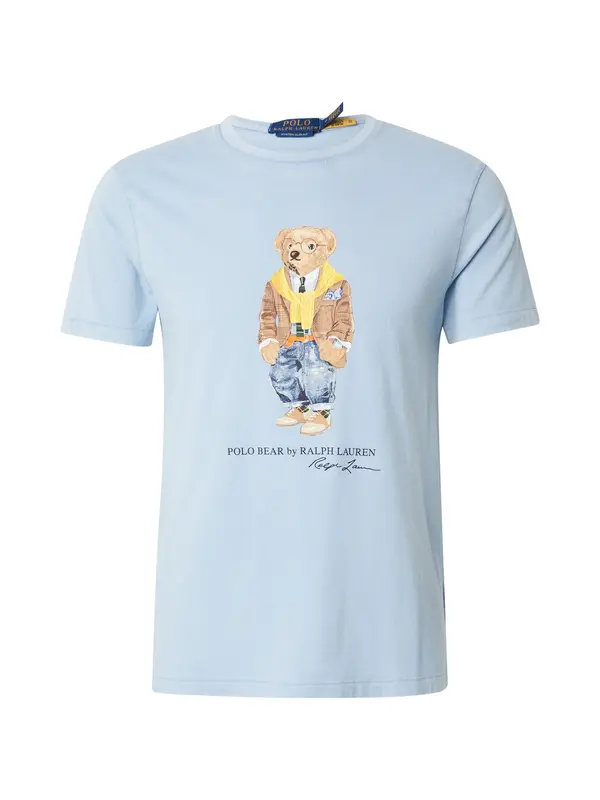 Polo Ralph Lauren Polo Ralph Lauren Majica  svetlo modra / rjava / kapučino / rumena