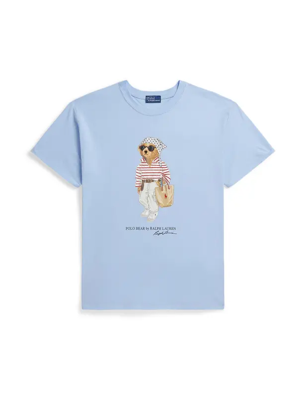 Polo Ralph Lauren Polo Ralph Lauren Majica  svetlo modra / svetlo rjava / rdeča / bela