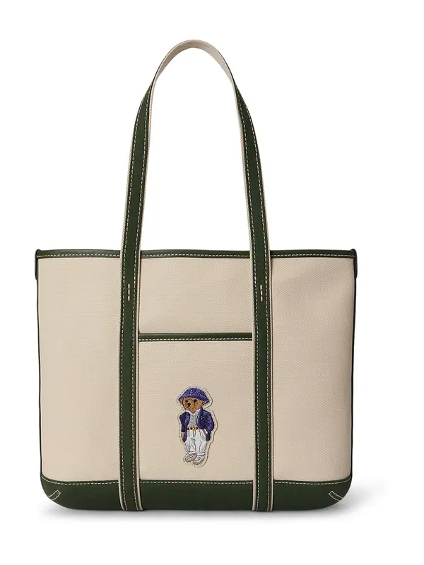 Polo Ralph Lauren Polo Ralph Lauren Nakupovalna torba  ecru / temno zelena