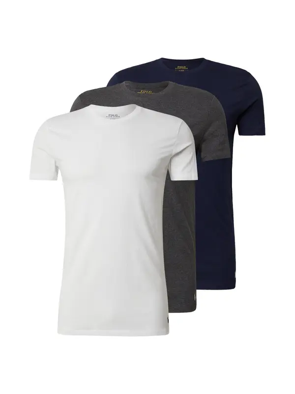 Polo Ralph Lauren Polo Ralph Lauren Spodnja majica 'Spring Start'  mornarska / pegasto siva / off-bela