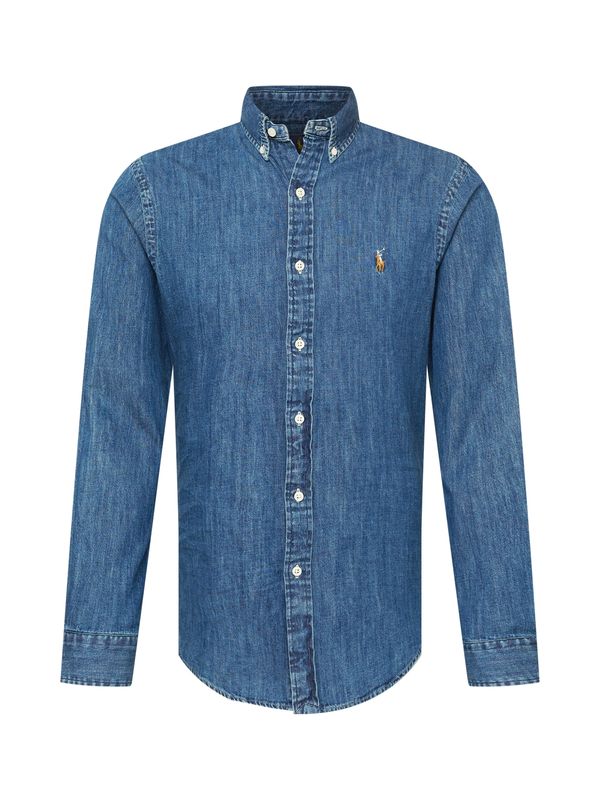 Polo Ralph Lauren Polo Ralph Lauren Srajca  moder denim / konjak / bela