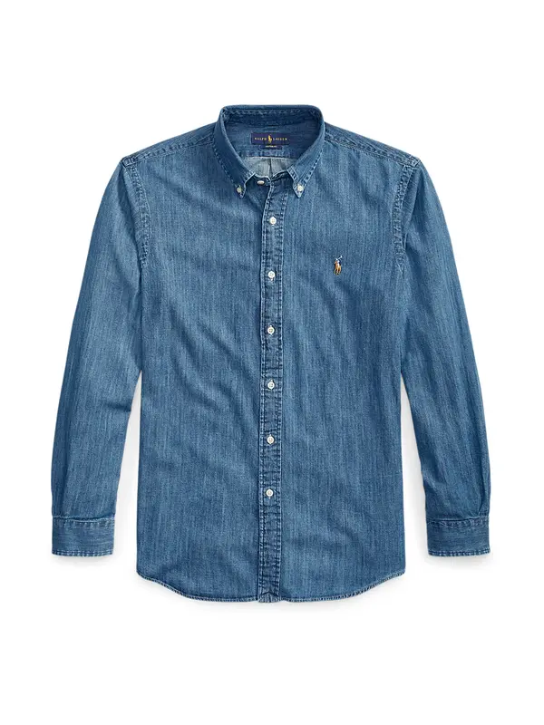 Polo Ralph Lauren Polo Ralph Lauren Srajca  moder denim / svetlo rjava / bela