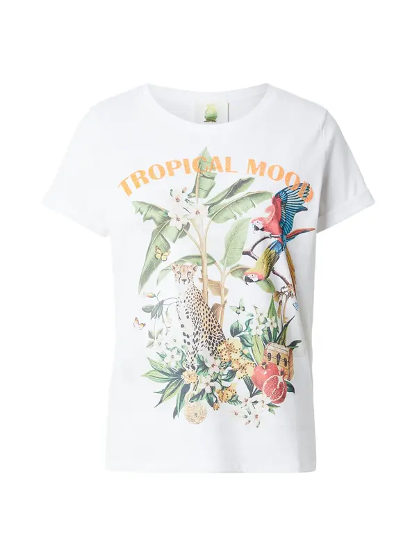 PRINCESS GOES HOLLYWOOD PRINCESS GOES HOLLYWOOD Majica 'Tropical Mood'  kari / zelena / oranžna / bela