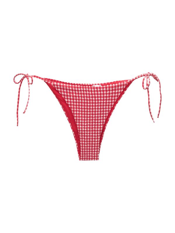 Pull&Bear Pull&Bear Bikini hlačke 'VICHY'  krvavo rdeča / bela