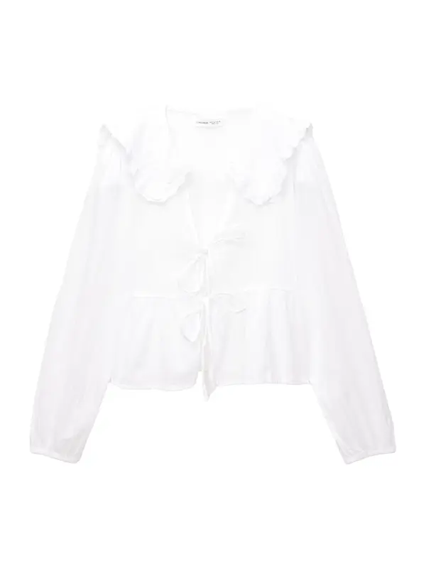 Pull&Bear Pull&Bear Bluza  bela
